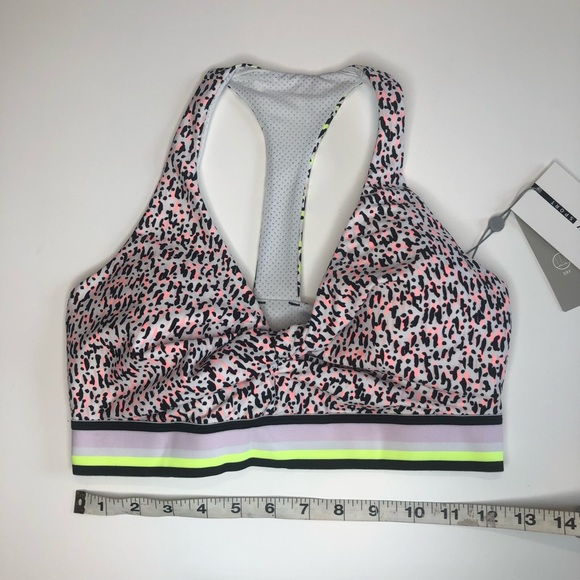 DKNY Sport Neon Pink & Yellow Patterned Sports Bra, Multiple Sizes, NWT!! - Picture 9 of 15